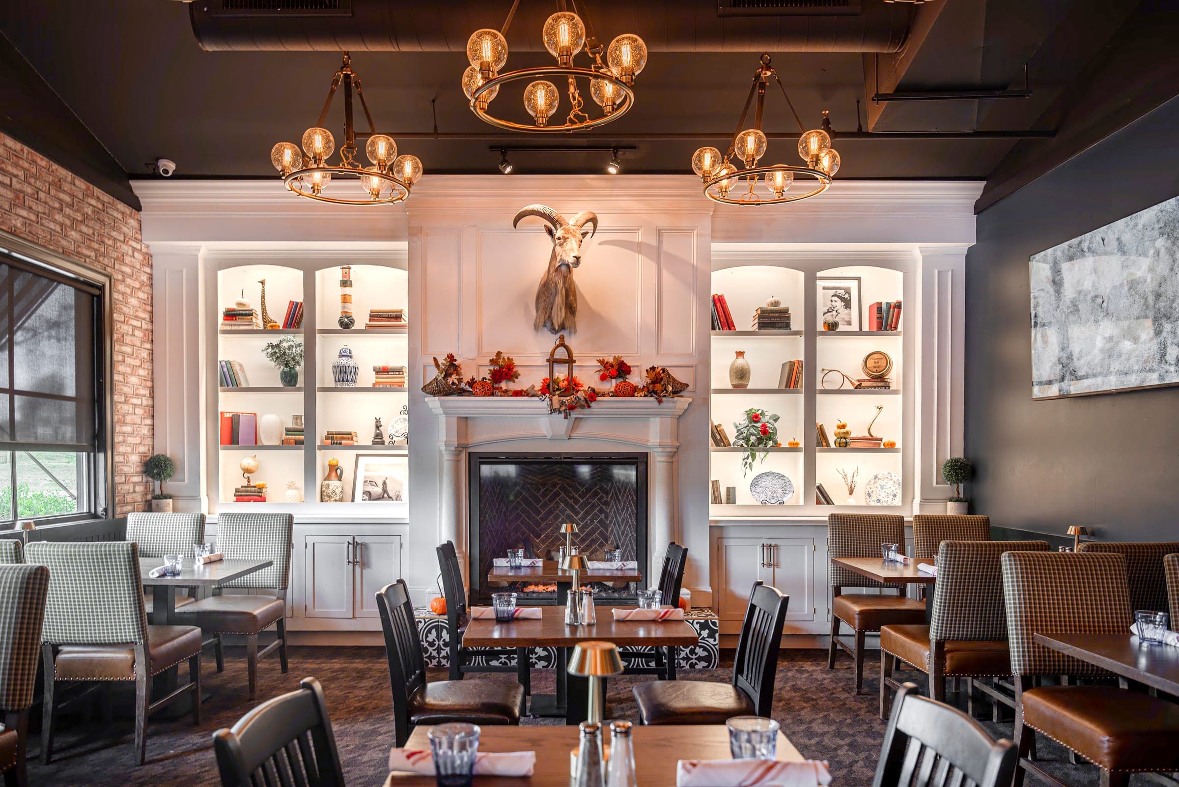 Fireside room at The Crown Tavern — family-owned restaurant in Glen Mills, PA
